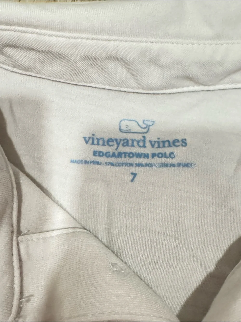 white Vineyard Vines boys' clean jersey polo- Size 7